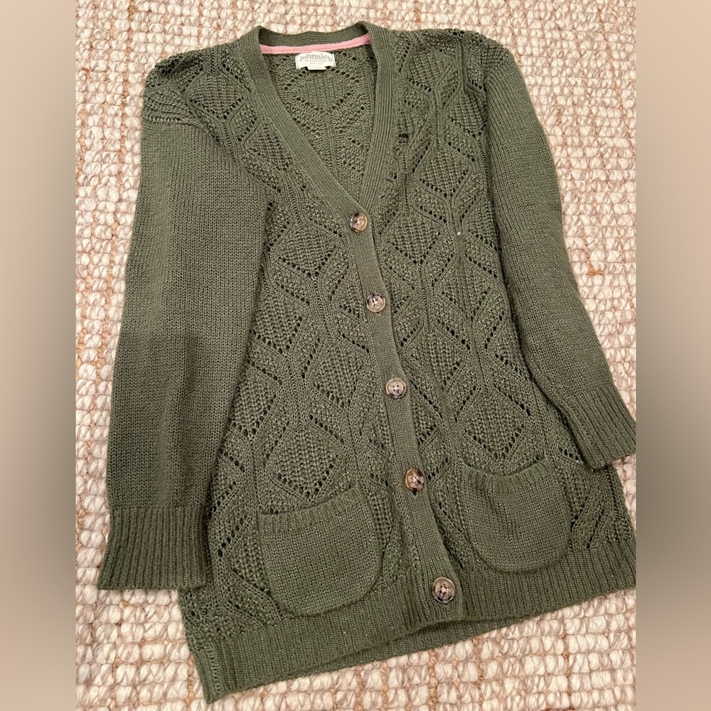 Long wool cardigan